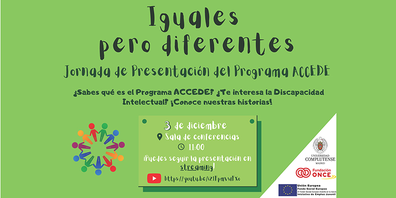 En el Día Internacional de las Personas con Discapacidad, 3 de diciembre. Hacia un mundo inclusivo, accesible y sostenible. En directo, a las 11h